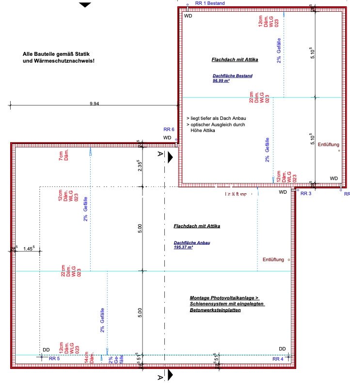 Projekt zum Erweiterungsbau von 80 auf 145 qm WF Projekt zum Erweiterungsbau von 80 auf 145 qm WF