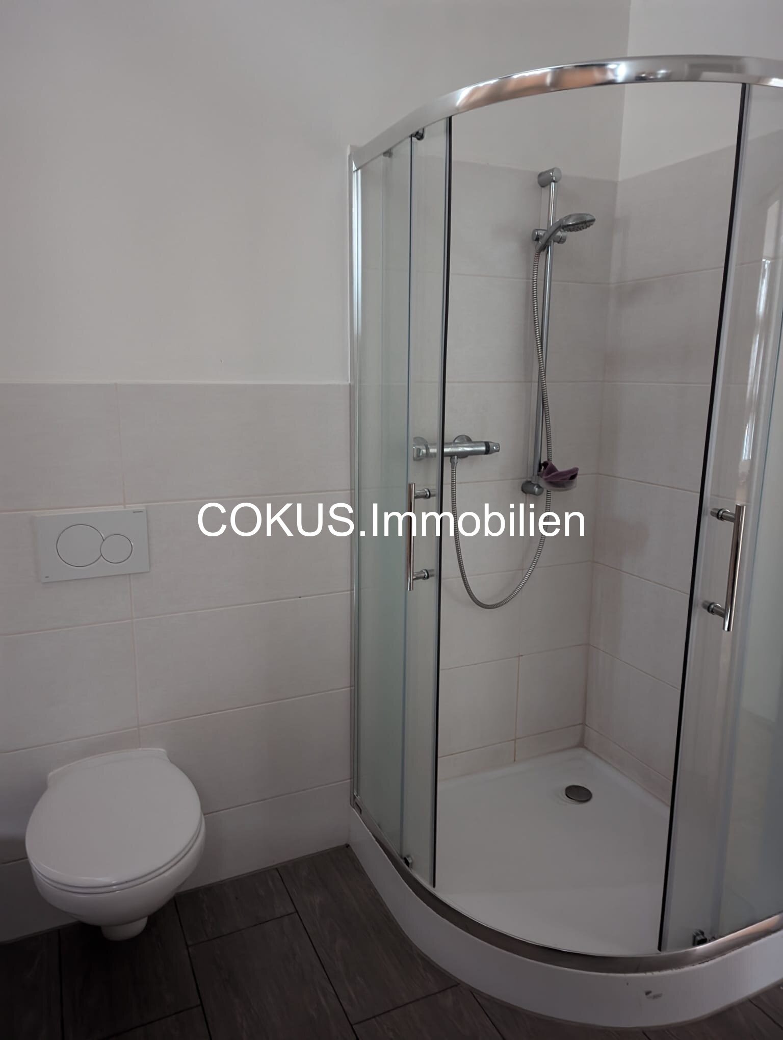 Dusche und WC im Bad