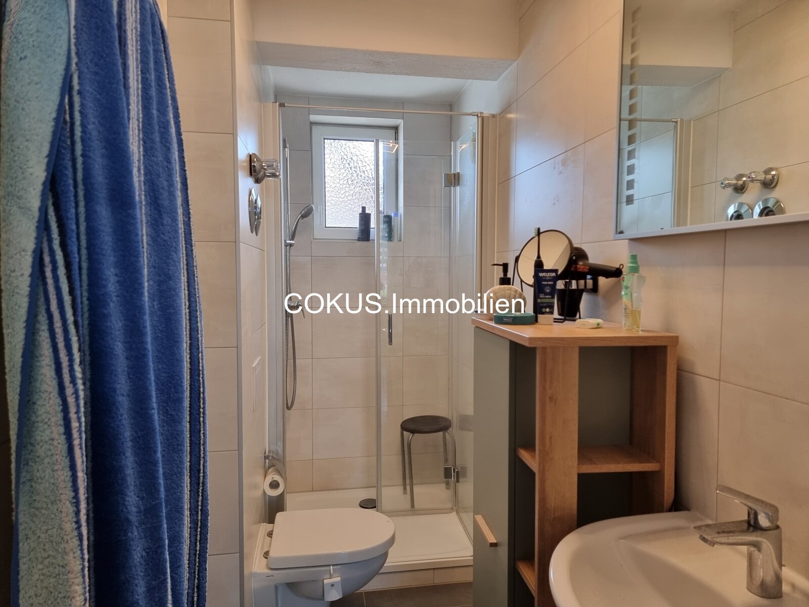 Modernes Tageslichtbad mit Dusche, WC und Waschtisch Modernes Tageslichtbad mit Dusche, WC und Waschtisch