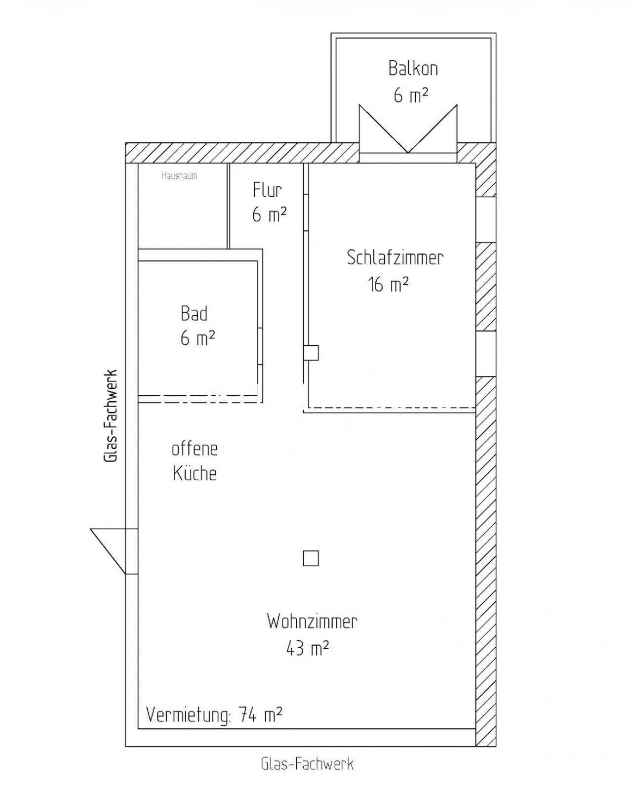 Grundriss Glas-Fachwerk EG